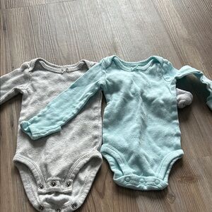 Cozy Kids One Piece Set - Gray and Blue